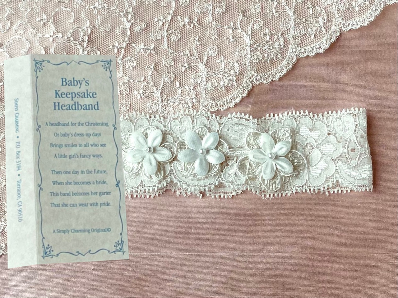 Antique White Floral Headband